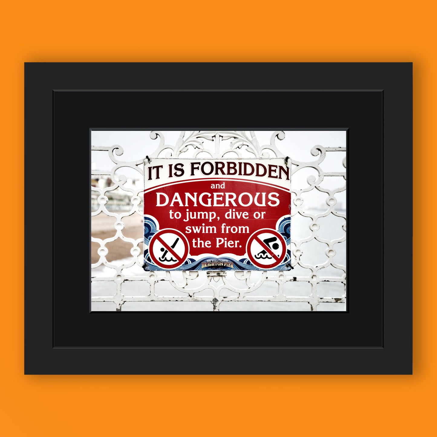 Sign on Palace Pier limited Edition print By Stef Kerswell By Stef Kerswell