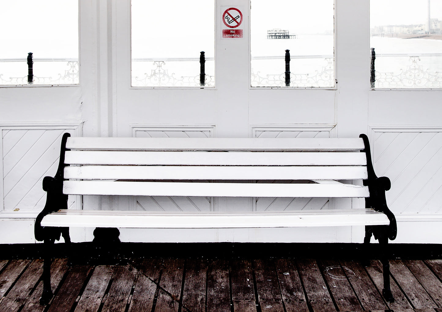 Bench on The Palace Pier Limited Edition Print By Stef Kerswell