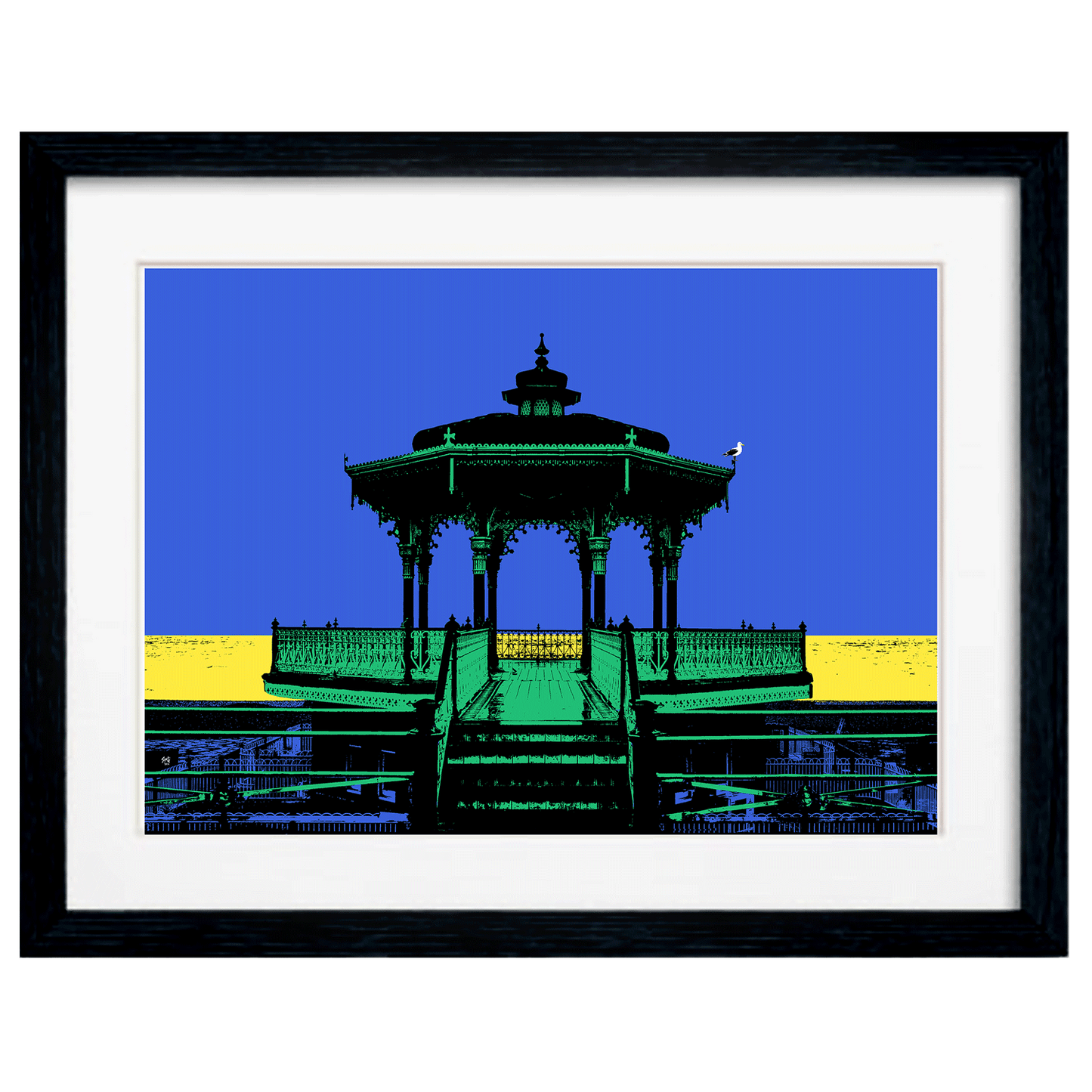 Brighton Bandstand Art Print -Blue