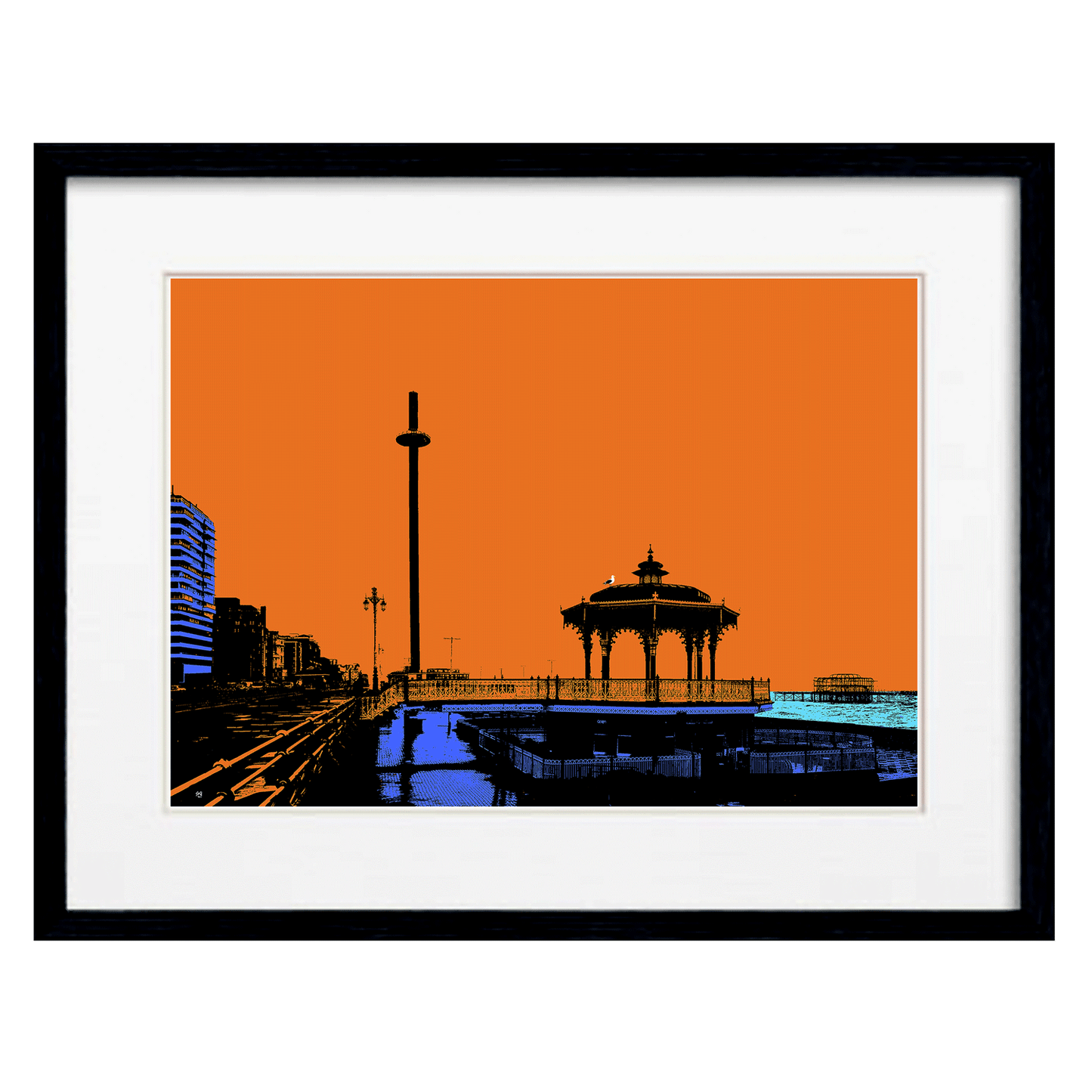 Brighton Bandstand Art Print - Orange