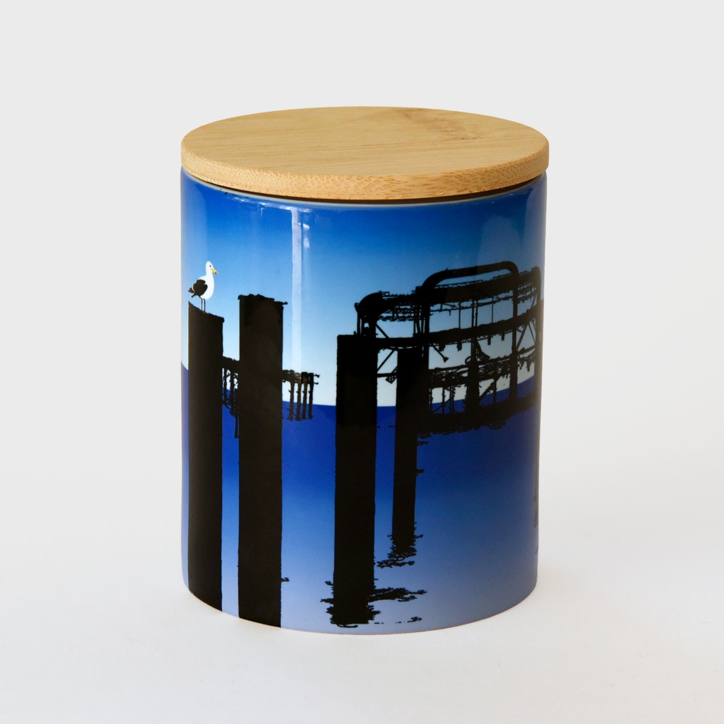 Brighton Luxury Ceramic Candle Pot - West Pier Gradient Blue -by Billy Brighton