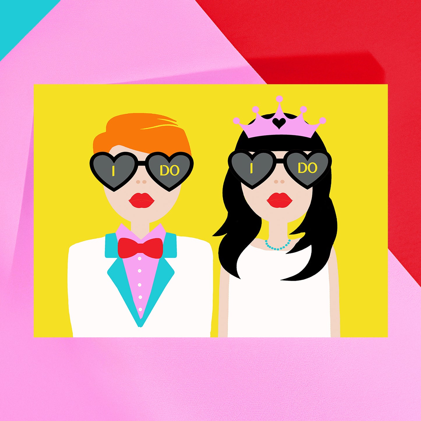 Mrs & Mrs Wedding Greeting Card
