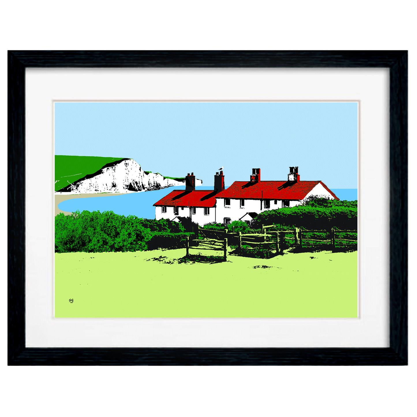 Cuckmere Haven Art Print - Blue