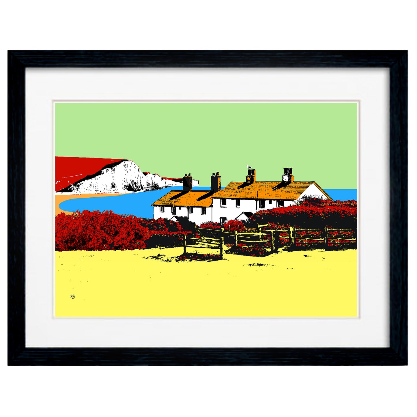 Cuckmere Haven Coastguard Cottages Art Print
