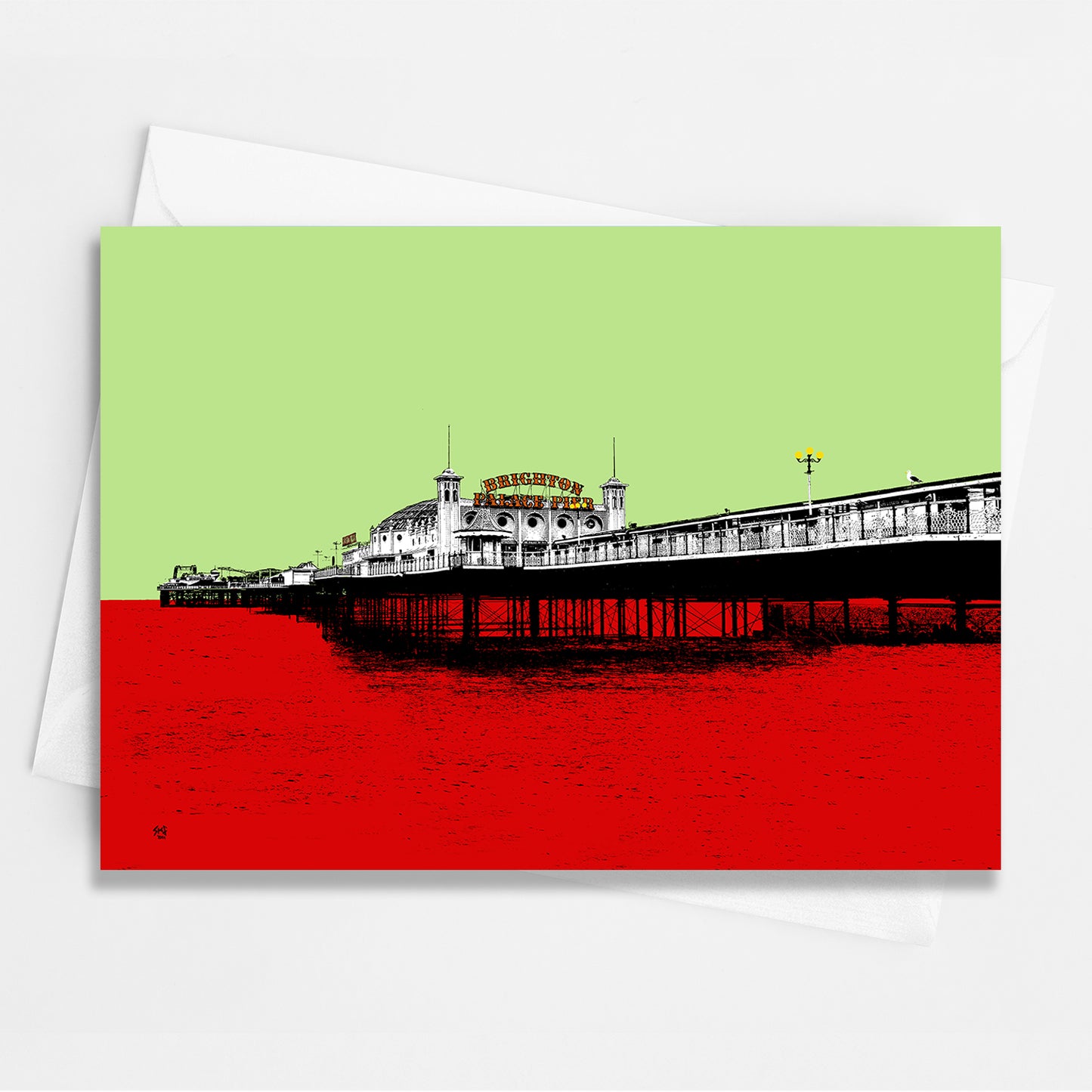 Palace Pier Greeting Card - Red