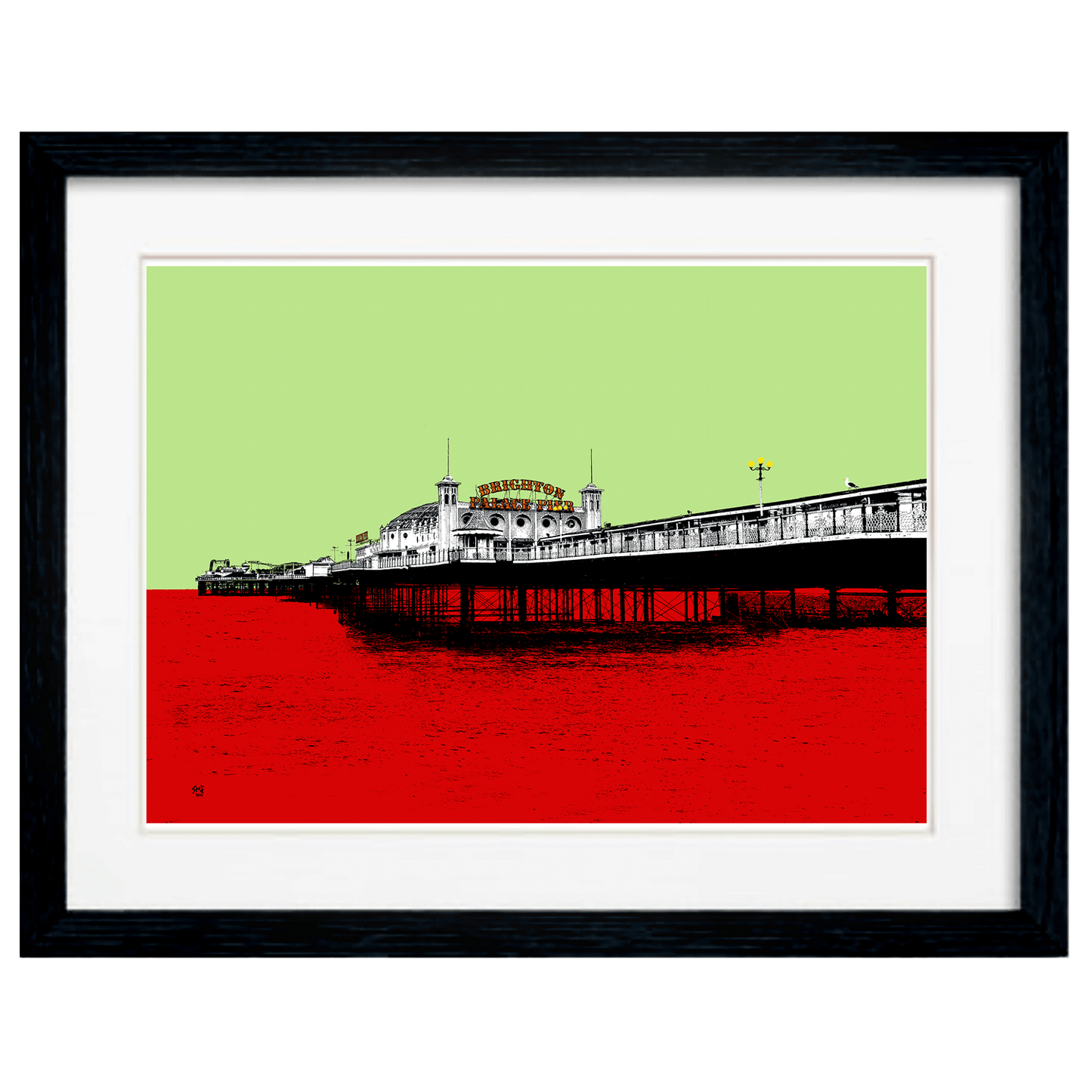 Palace Pier Brighton Art Print - Red