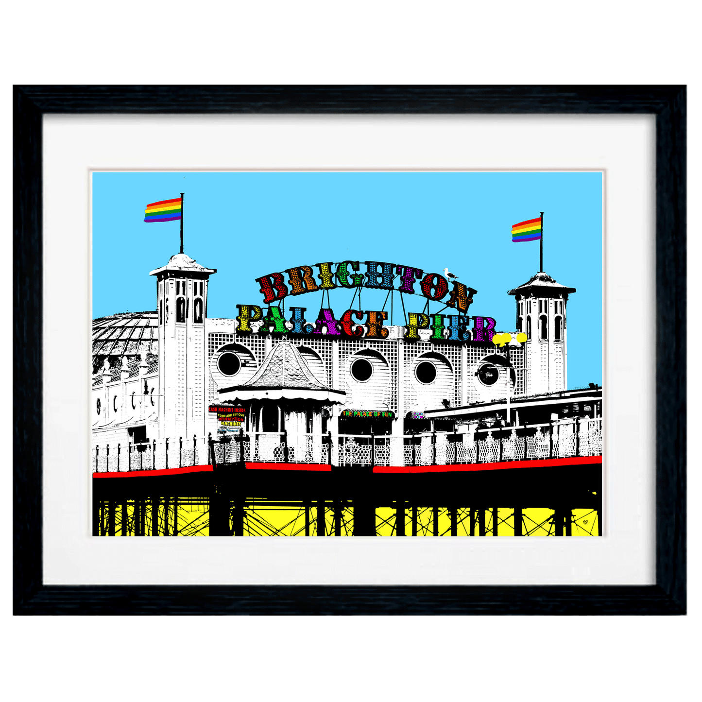 Pride Palace Pier Art Print - Blue