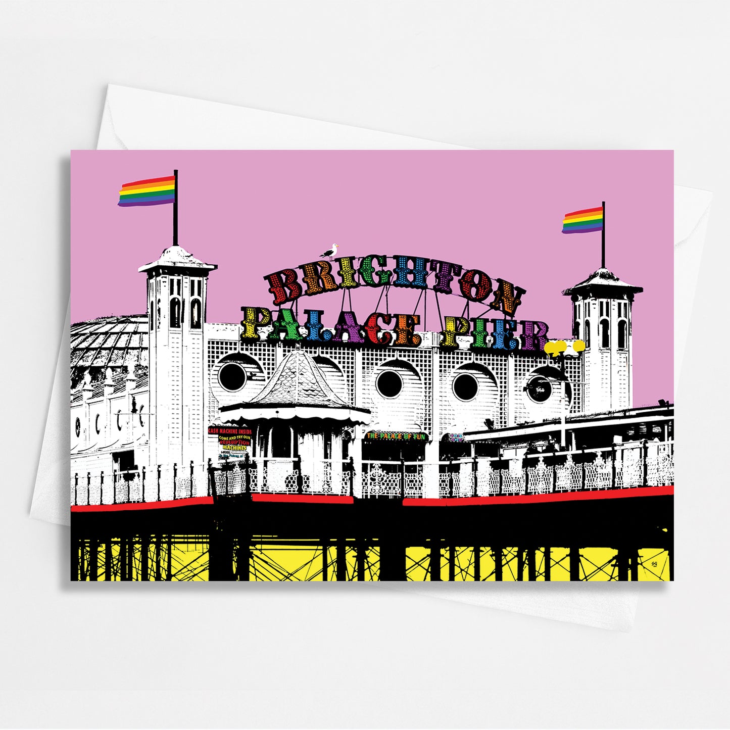Pride Palace Pier Greeting Card - Pink A6