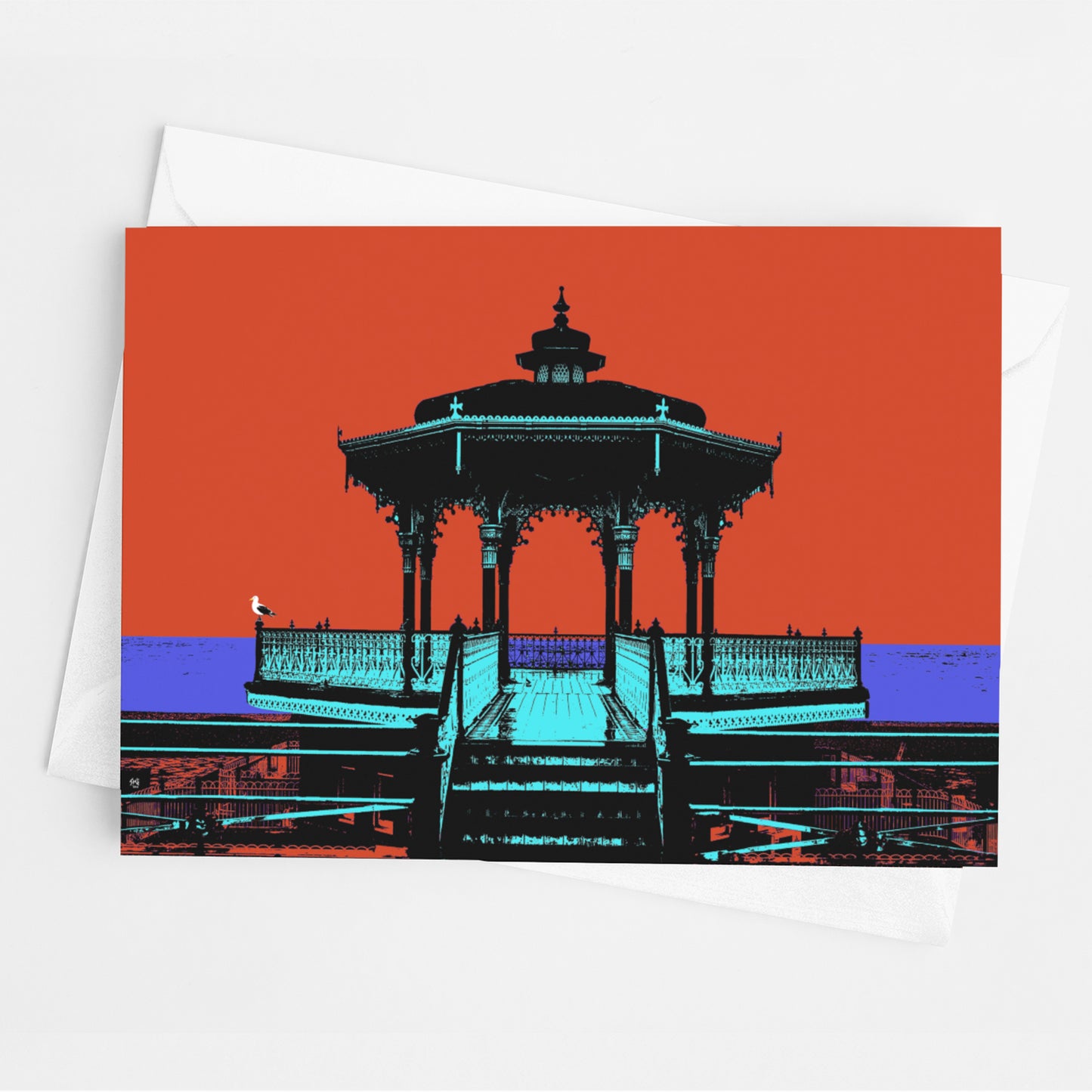 Brighton Bandstand Greeting Card - Red