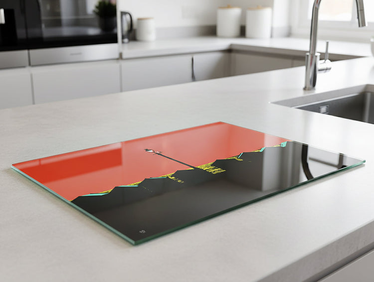 Billy Brighton Hove Beach Huts glass chopping board