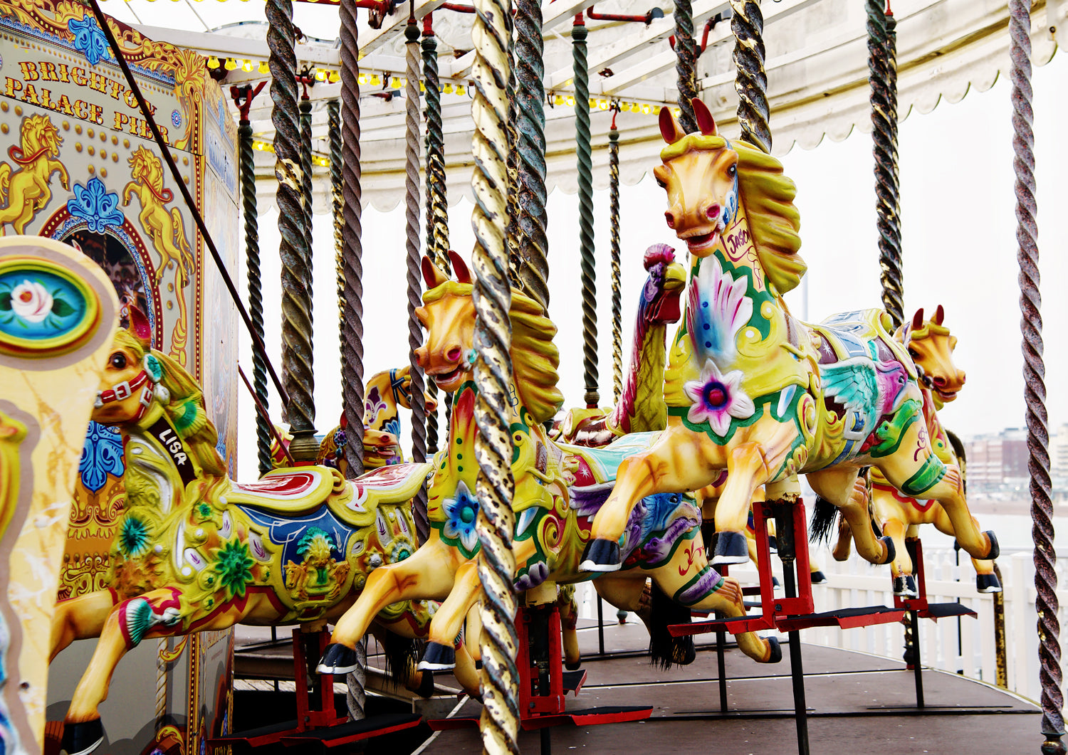 Carousel on  the Palace Pier Brighton Limited Edition Print By Stef Kerswell