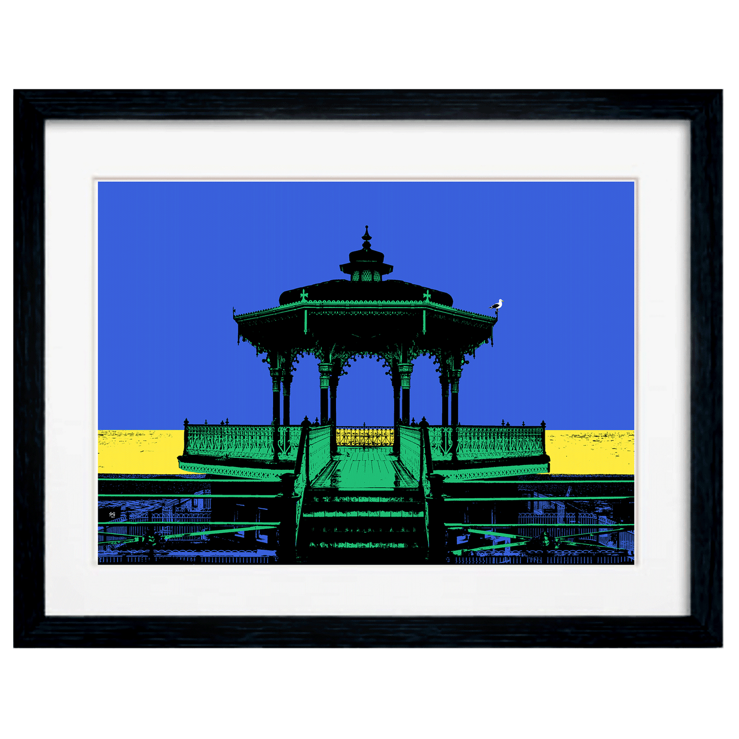 Brighton Bandstand Art Print -Blue