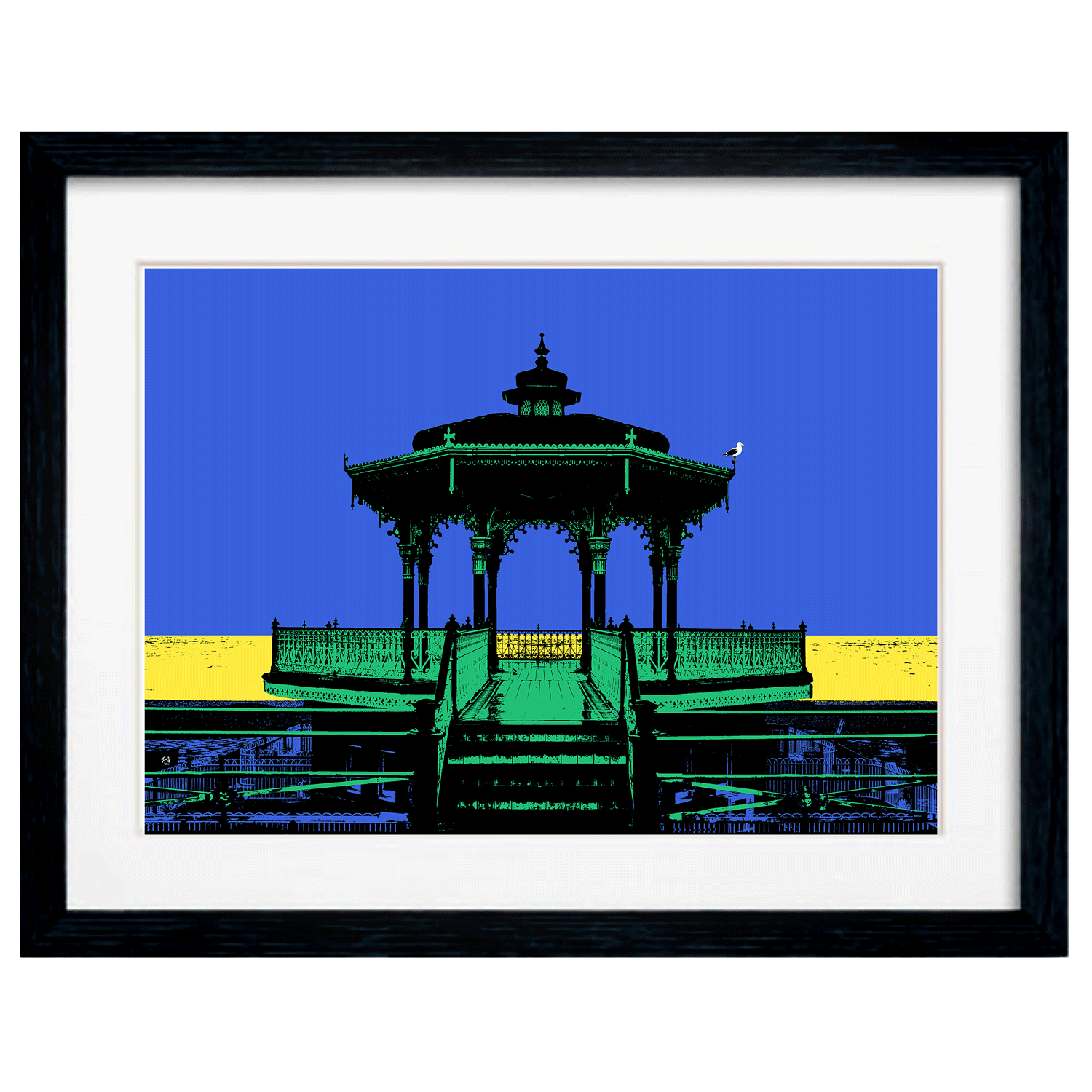 Brighton Bandstand Art Print -Blue