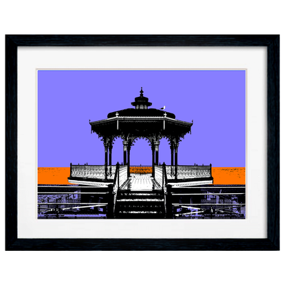 Framed purple Brighton Bandstand by Billy Brighton giclée print