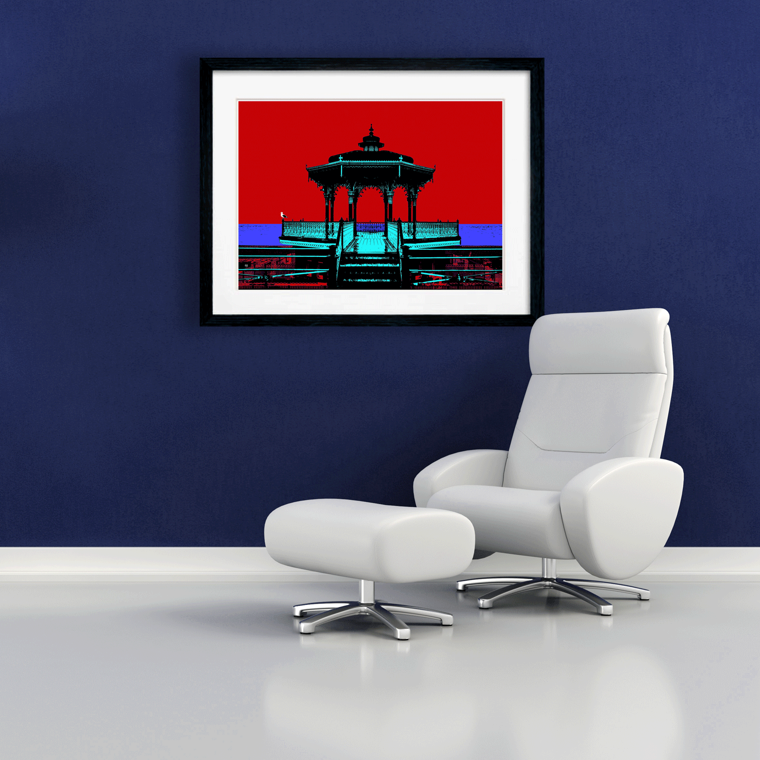 Brighton Bandstand Art Print - Red