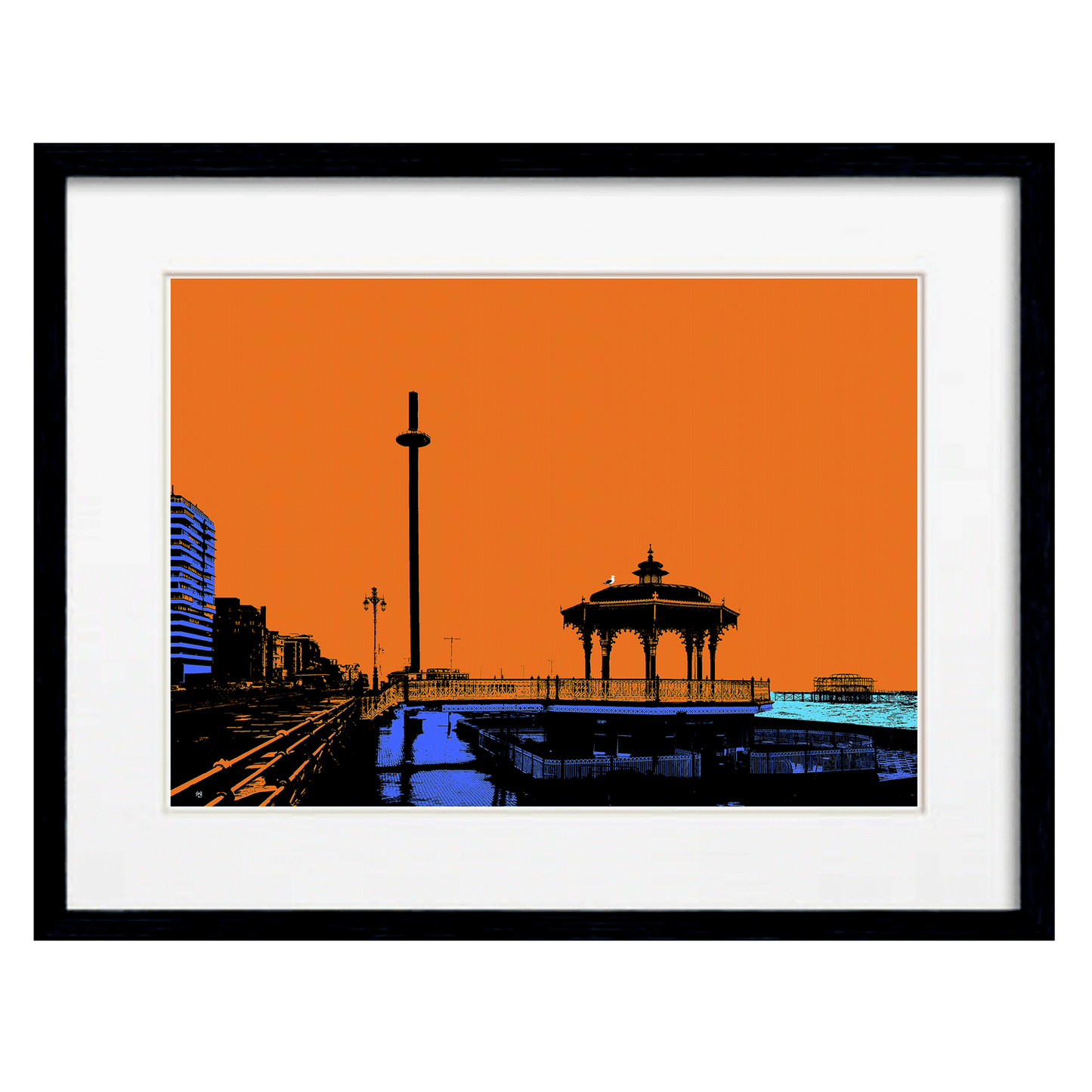 Brighton Bandstand Art  Print - Orange