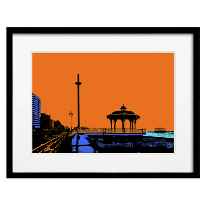 Brighton Bandstand Art  Print - Orange