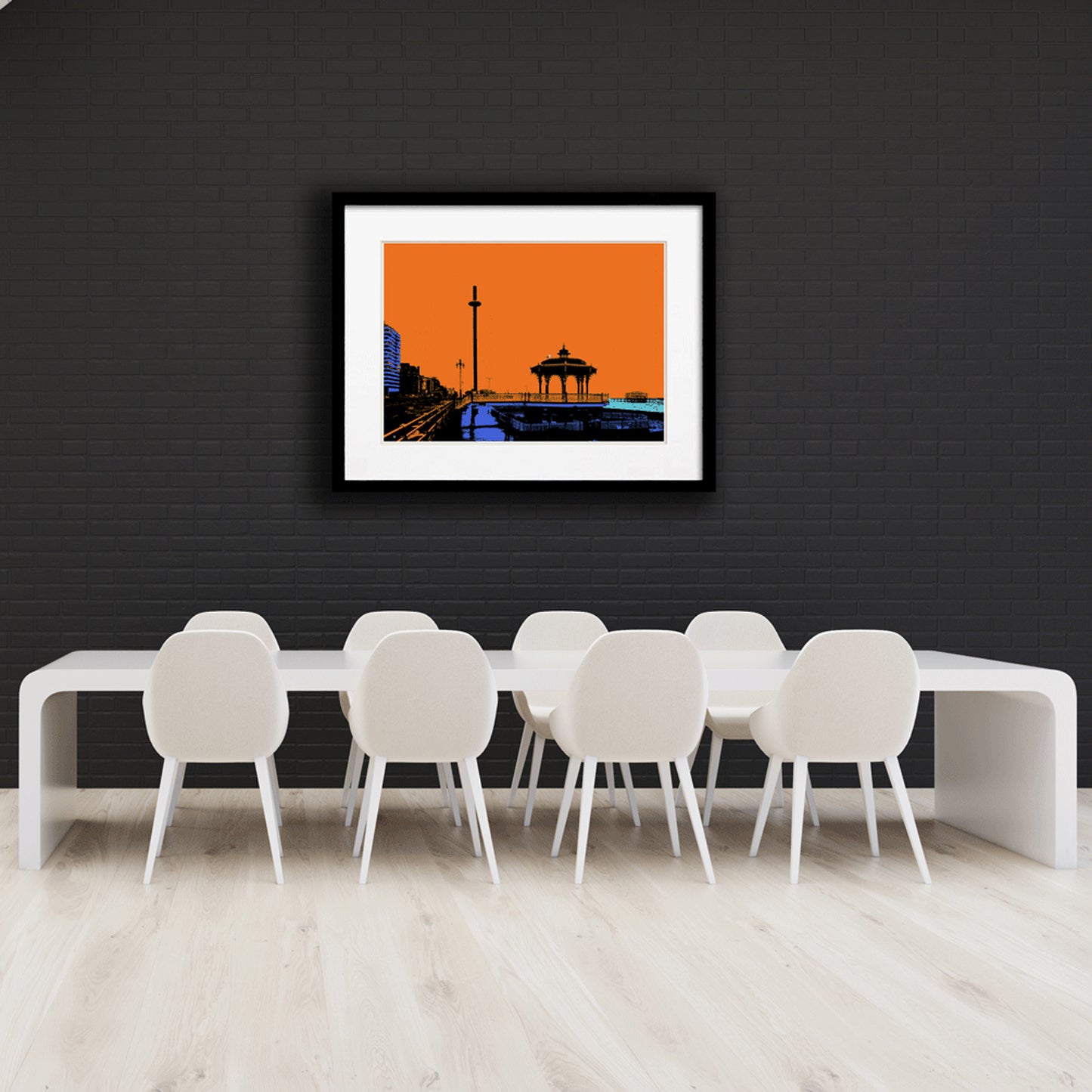 Brighton Bandstand Art  Print - Orange