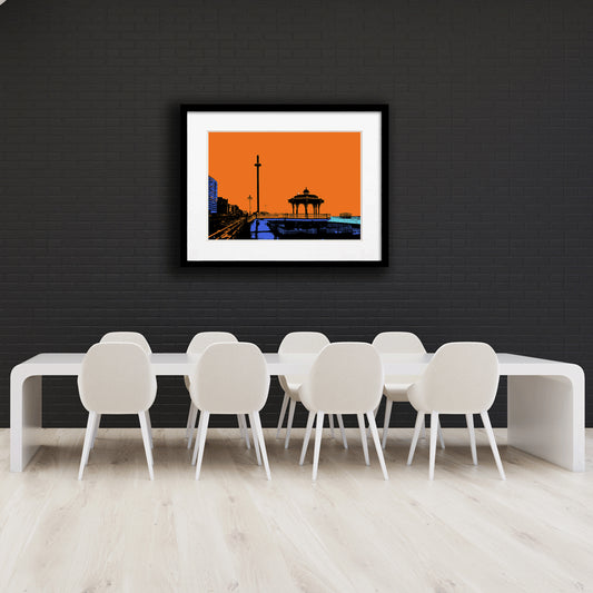 Brighton Bandstand Art  Print - Orange