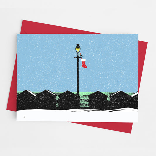 Hove Beach Huts Christmas Card