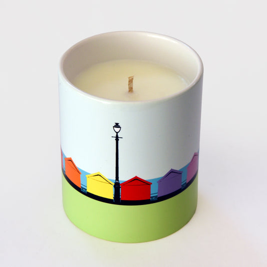 Brighton Luxury Ceramic Candle - Hove Beach Huts Green by Billy Brighton