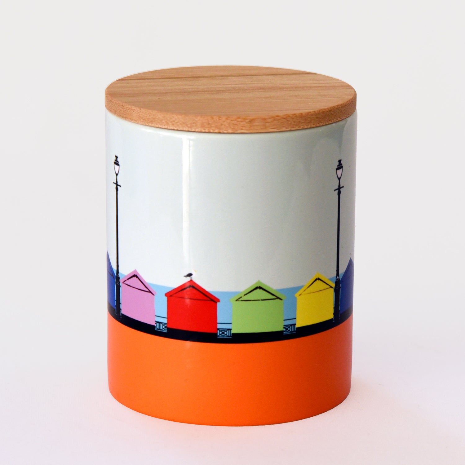 Brighton Luxury Ceramic Candle - Hove Beach Huts Orange by Billy Brighton