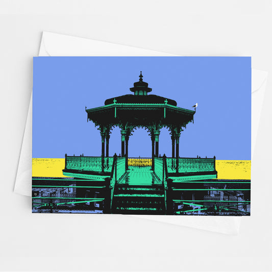 Brighton Bandstand Greeting Card - Blue