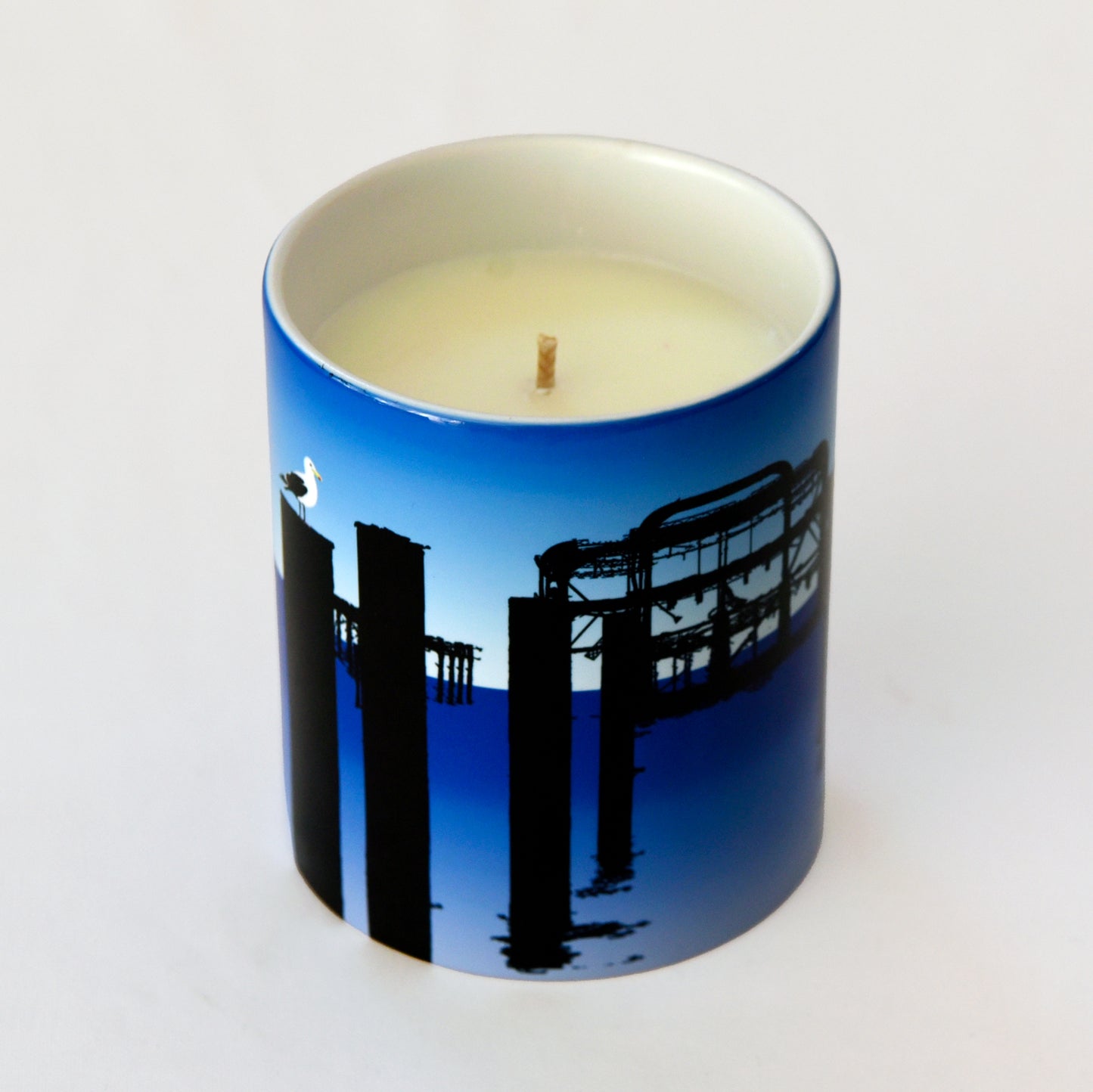 Brighton Luxury Ceramic Candle Pot - West Pier Gradient Blue -by Billy Brighton