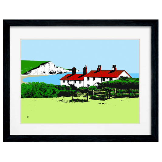 Cuckmere Haven Coastguard Cottages Art Print