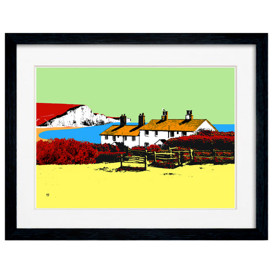 Cuckmere Haven Coastguard Cottages Art Print
