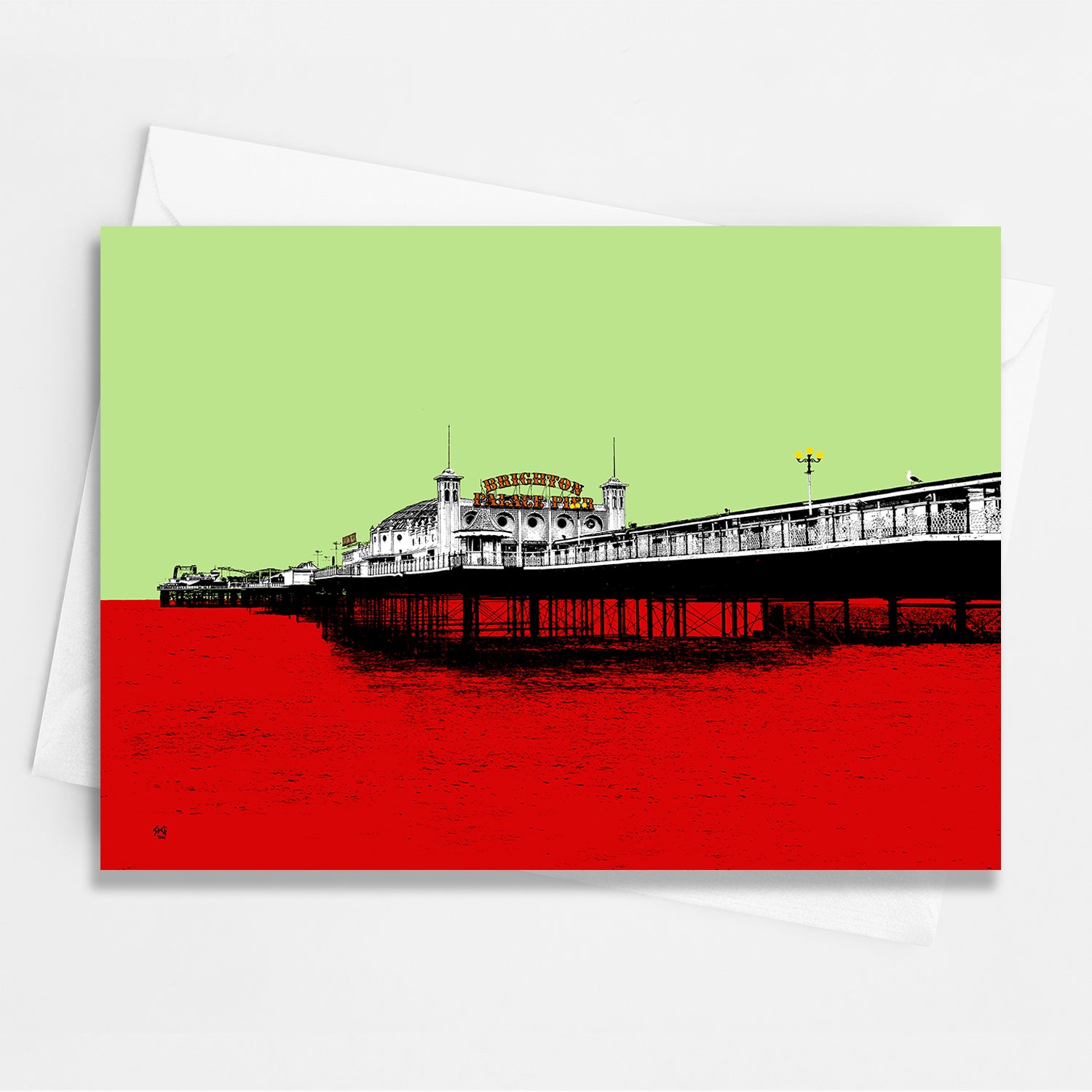  Palace Pier Greeting Card - Red