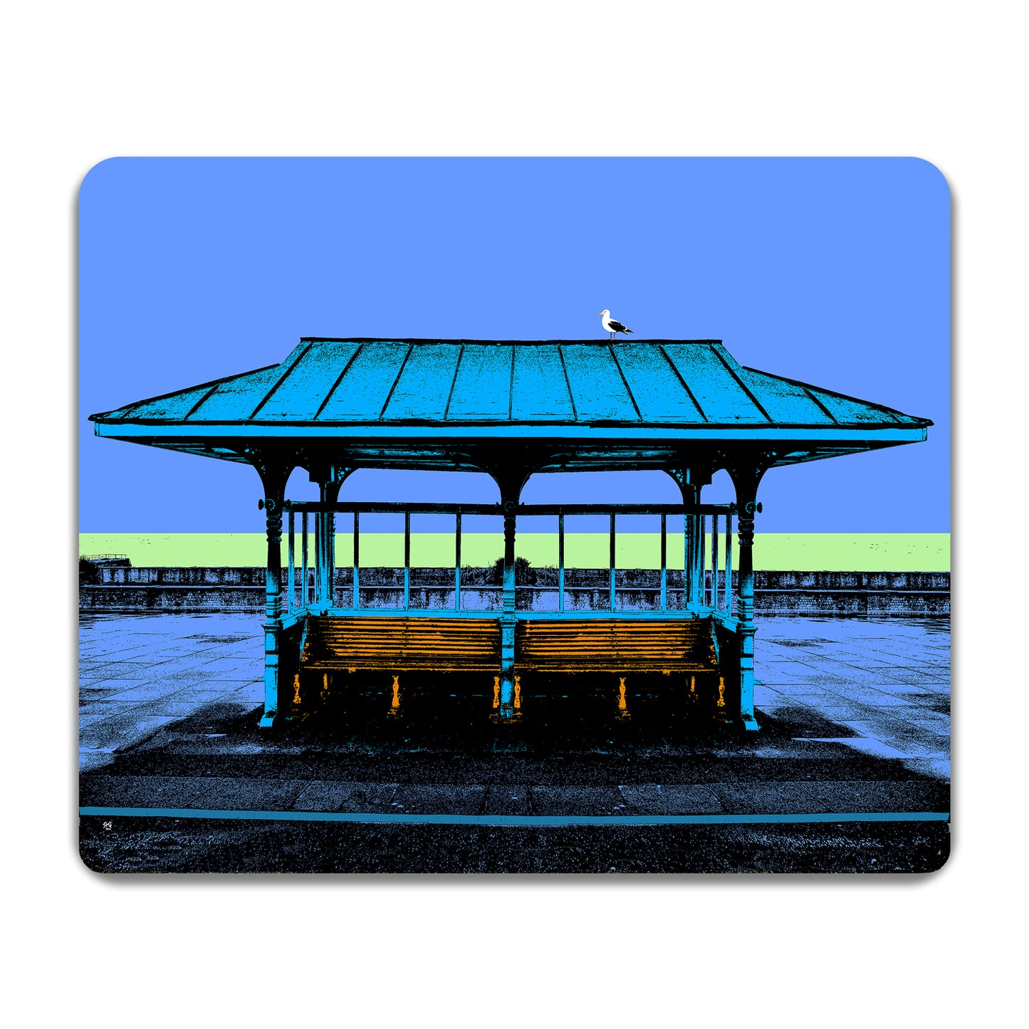 Hove Victorian Seaside Shelter Placemat - Blue