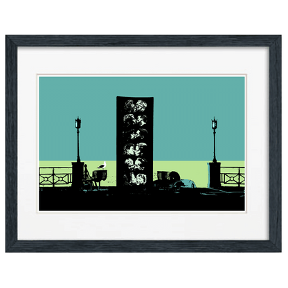 The Kiss Wall Brighton Art Print - Green