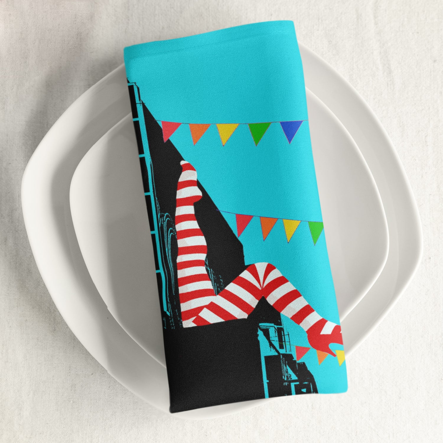 Striped Can Can Legs Napkin by Billy Brighton