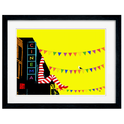 Brighton Striped Can-Can Legs Art Print - Yellow