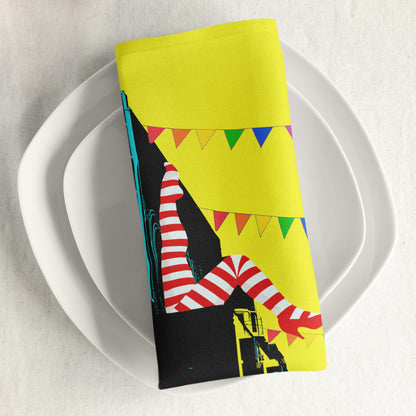 Striped Can Can Legs Napkin - Yellow Billy Brighton