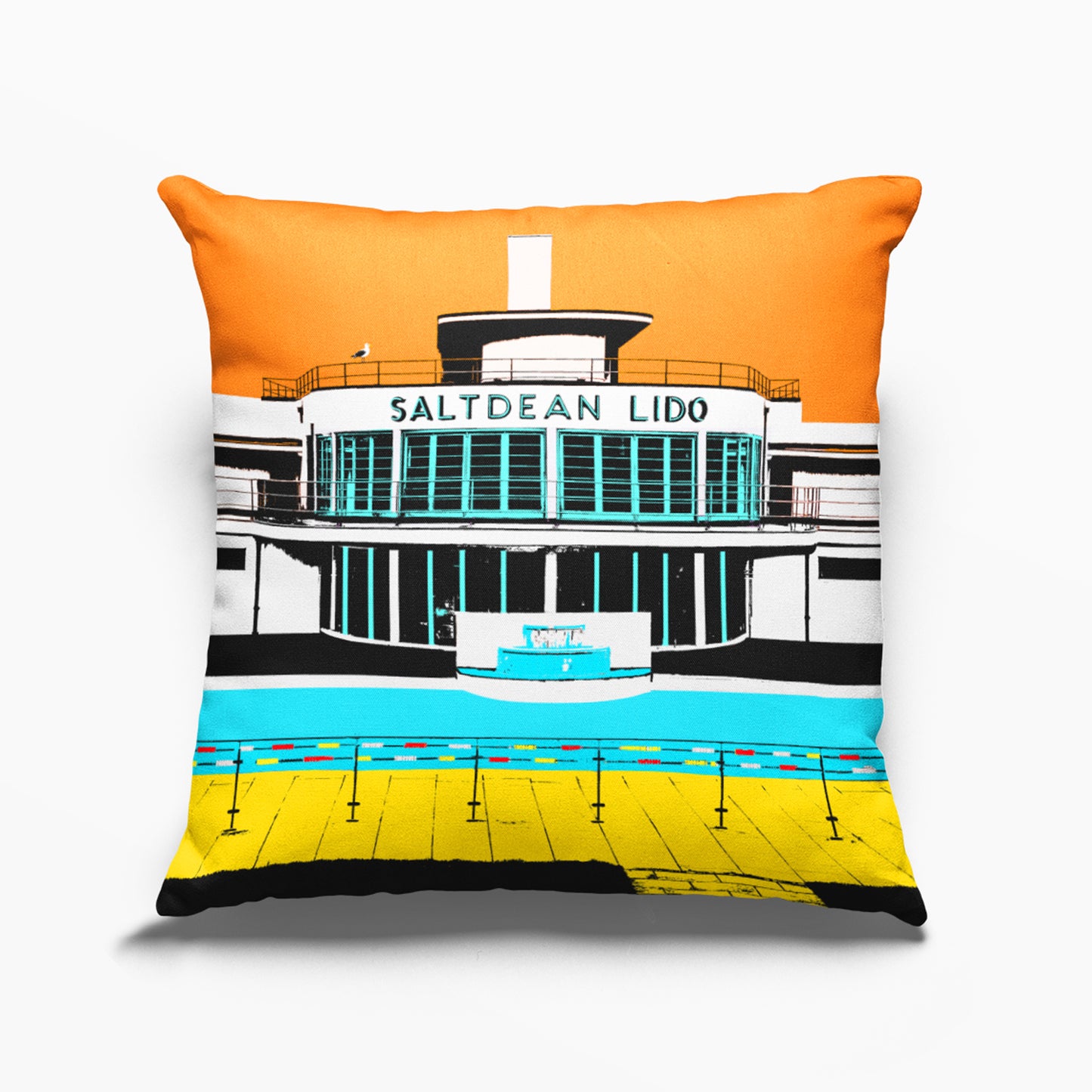 Saltdean Lido Cushion Orange