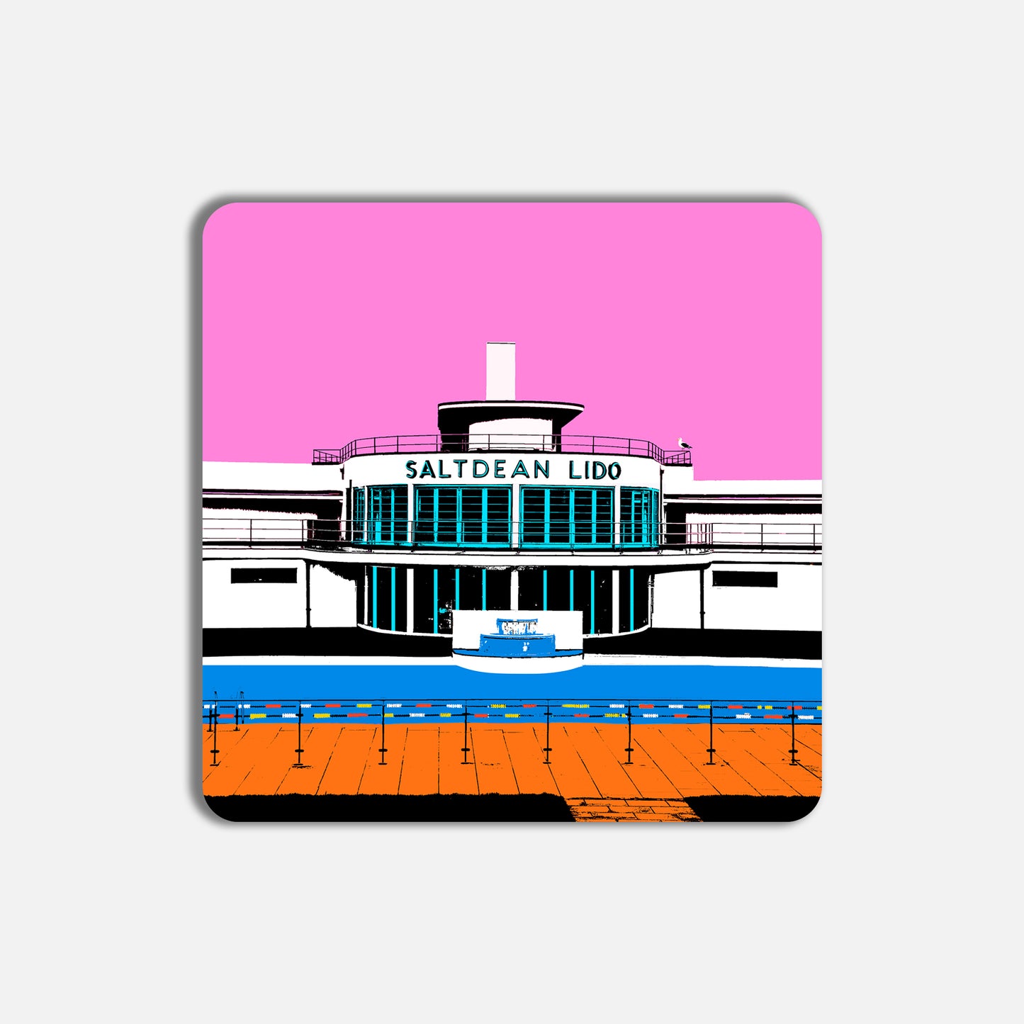 Saltdean Lido Coaster - Pink