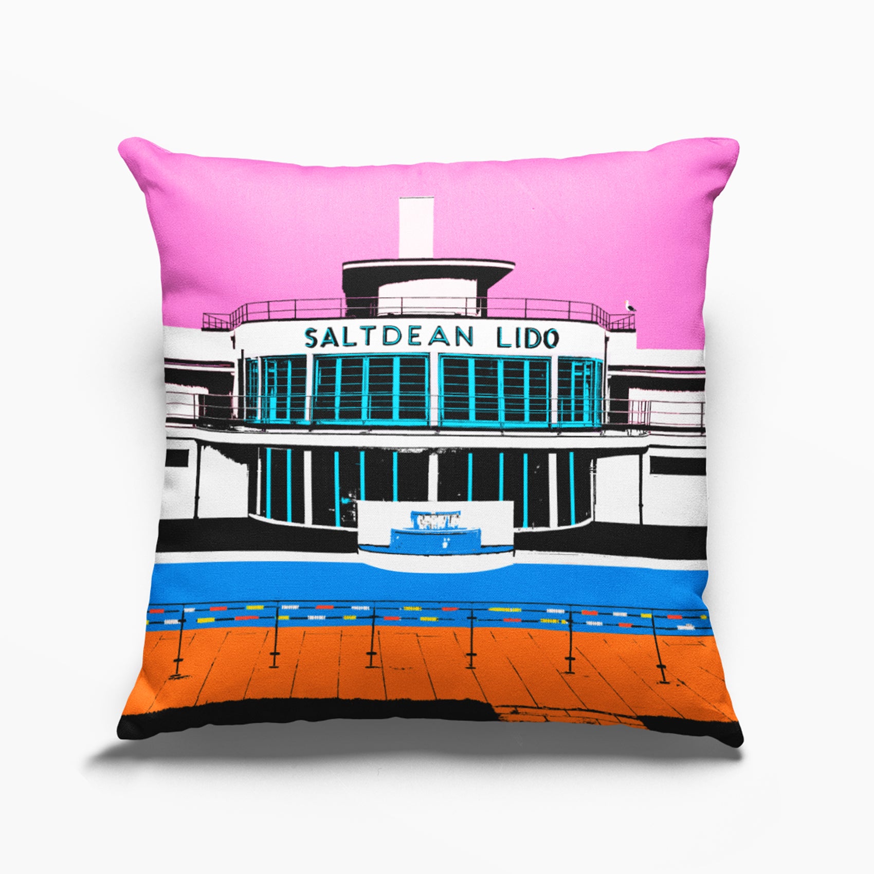 Saltdean Lido Cushion Pink