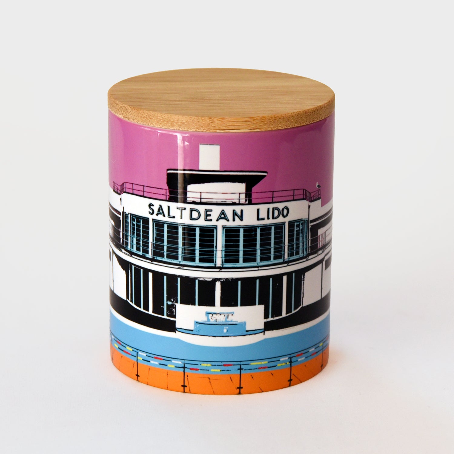 Brighton Luxury Ceramic Candle Pot - Saltdean Lido Pink by Billy Brighton