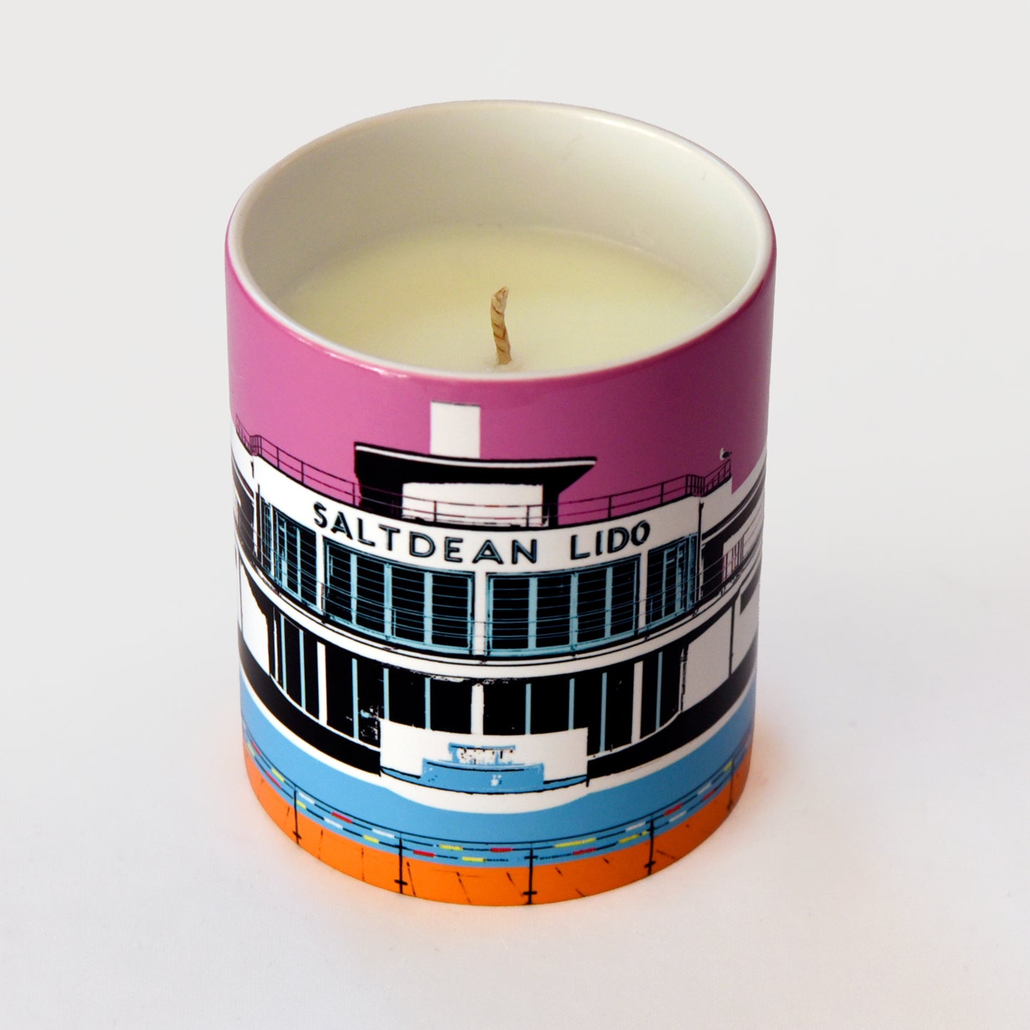 Brighton Luxury Ceramic Candle Pot - Saltdean Lido Pink by Billy Brighton