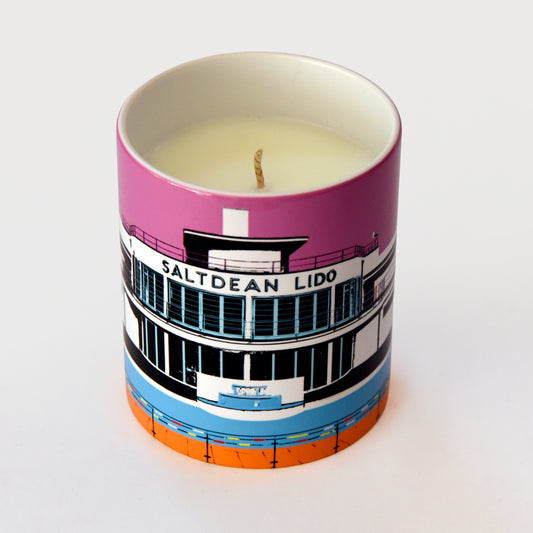 Brighton Luxury Ceramic Candle Pot - Saltdean Lido Pink by Billy Brighton