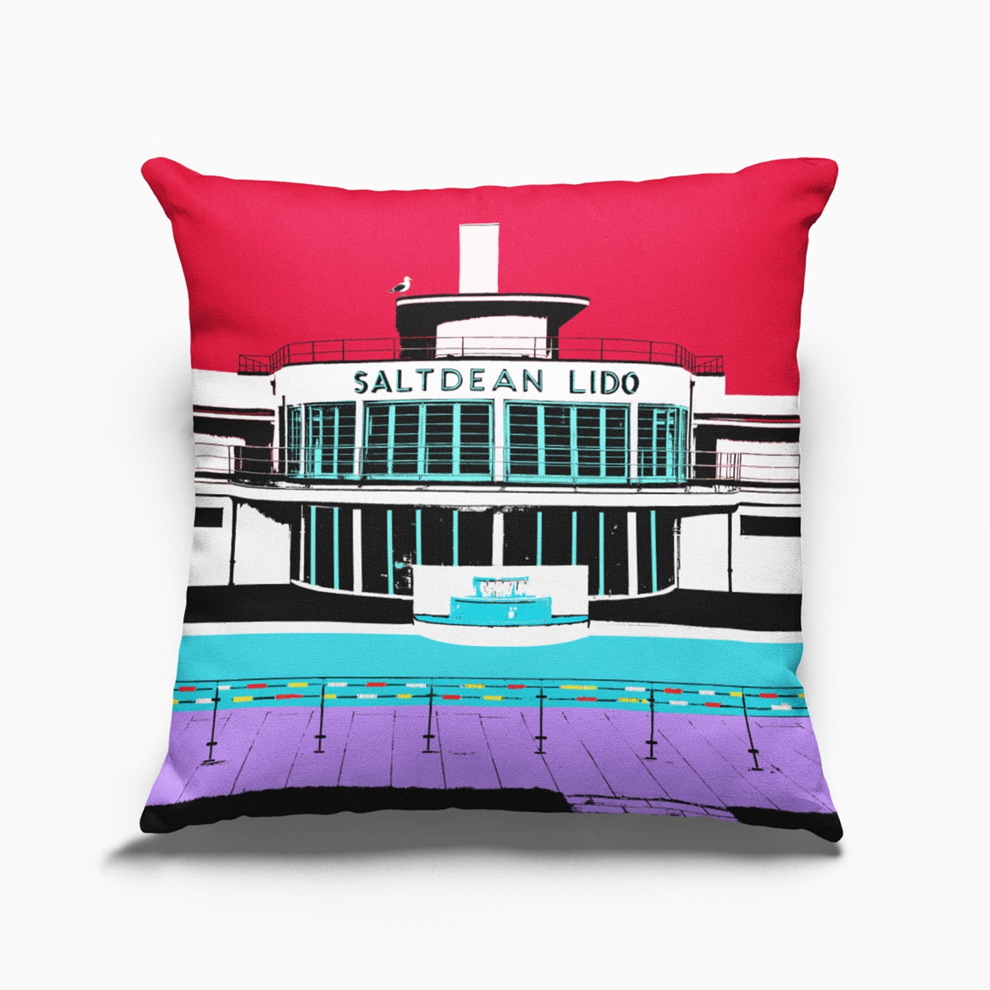 Saltdean Lido Cushion Red