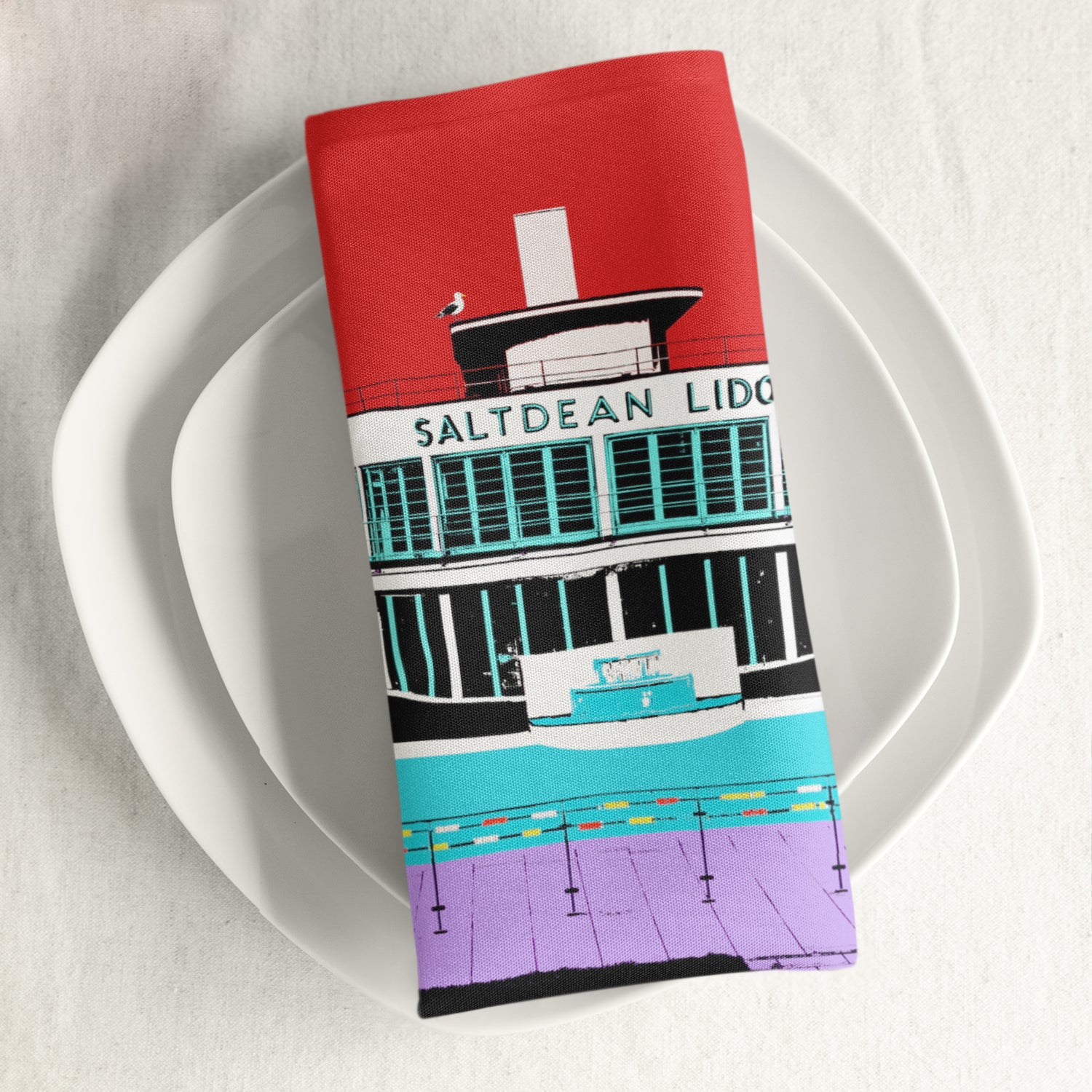 Saltdean Lido Napkin - by Billy Brighton Stef Kerswell