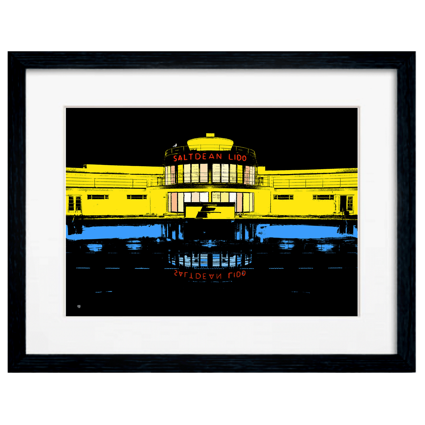 Saltdean Lido Print - Night Yellow