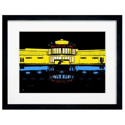 Saltdean Lido Print - Night Yellow