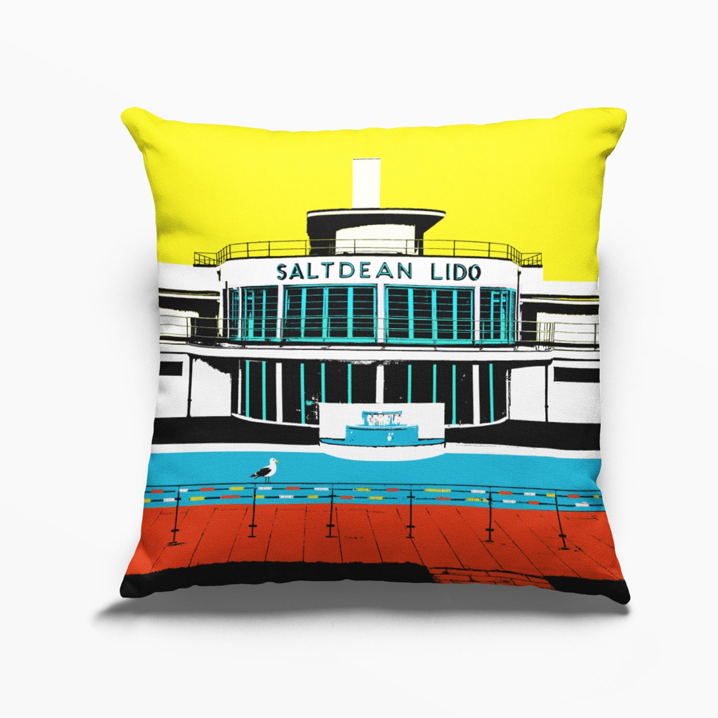 Saltdean Lido Cushion Yellow