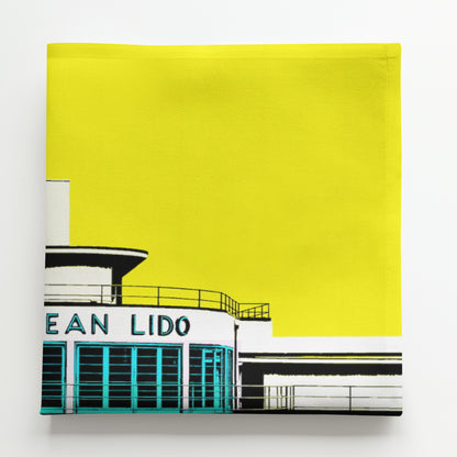 Saltdean Lido Napkin - Yellow by Billy Brighton Stef Kerswell
