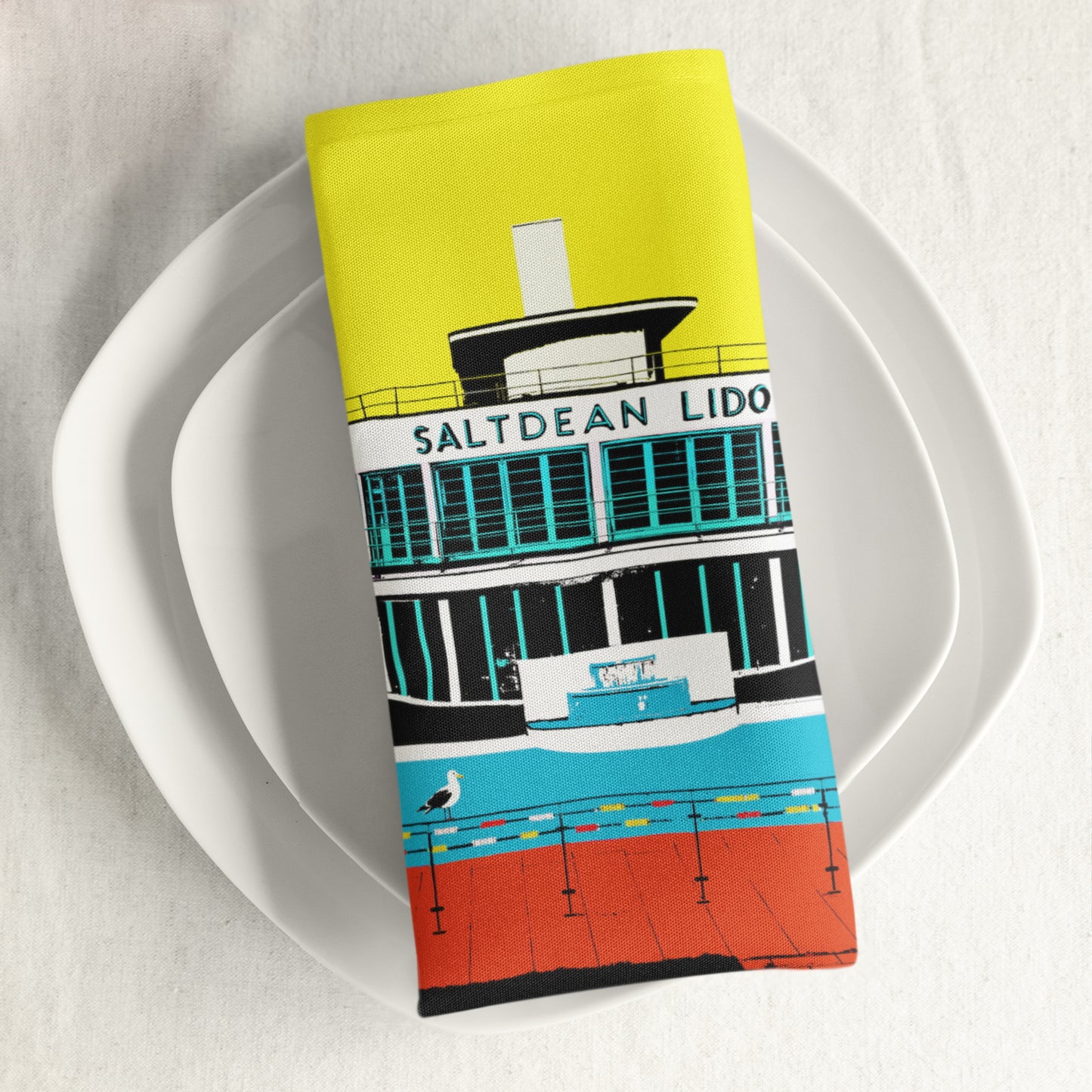 Saltdean Lido Napkin - by Billy Brighton Stef Kerswell