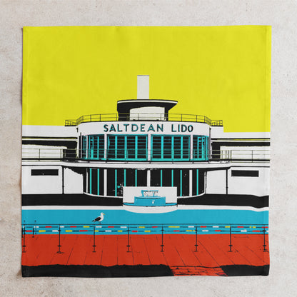 Saltdean Lido Napkin - Yellow by Billy Brighton Stef Kerswell